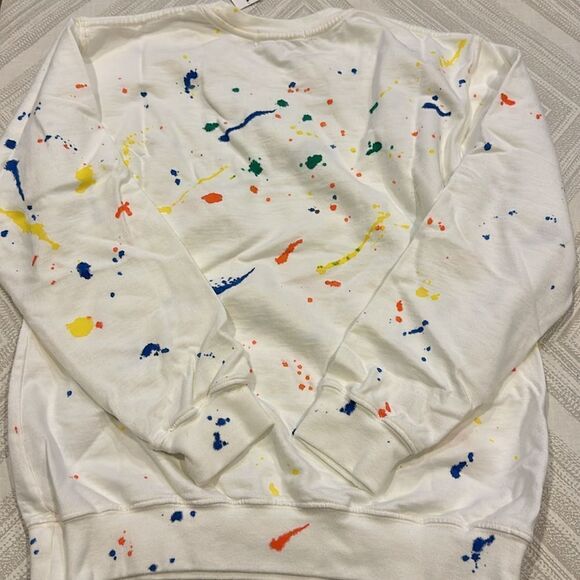 Sub_urban Riot Women’s White Splatter Paint Sweatshirt - Picture 6 of 6